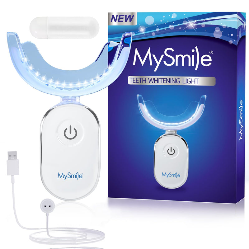 MySmile Teeth Whitening Accelerator Light, 28 LED Blue Light, Each 10 Minutes, USB Charger, Mouth Trays, 1 Pcs LED Light & 4ml Gel 1pcs Blue Light - BeesActive Australia