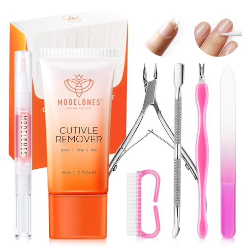 Modelones Cuticle Remover, Nail Kit Cuticle Trimmer Pusher Remover Liquid A1-Orange