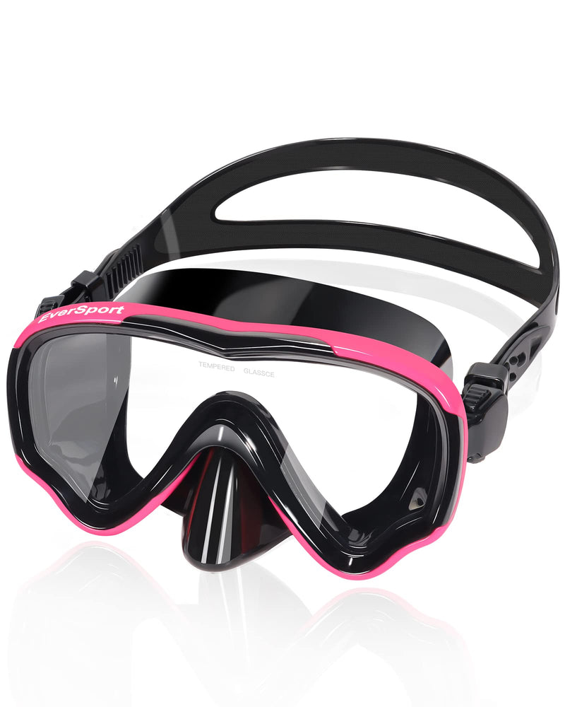 EverSport Swim Goggles Adult with Nose Cover, Clear Diving Mask Wide View No Blurring for Men Women Youth Black-pink - BeesActive Australia