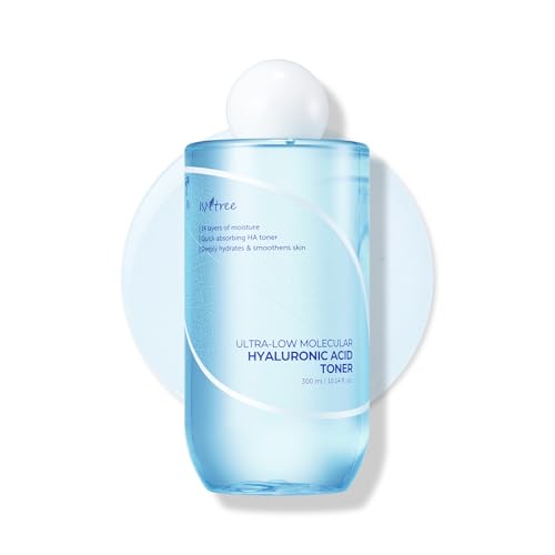 ISNTREE Ultra-Low Molecular Hyaluronic Acid Toner | Korean Hydrating Toner with Hyaluronic Acid | Quick-Absorbing Facial Toner for Deep Hydration, Fragrance-Free, 10.14 fl oz
