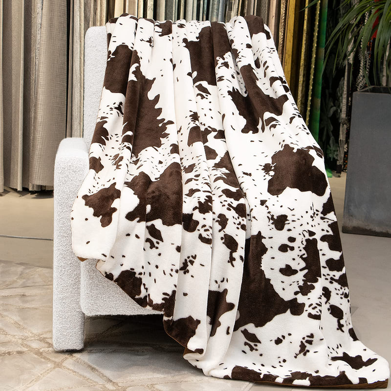 Cute Cow Print Blanket Black and White Soft Fuzzy Fleece Blanket Lightweight Cozy Throw Blanket Cowhide Gifts Decor Stuff for Girls Women Kids Boys White Cow Throw Size 50" x 60" (130 x 150 cm) - BeesActive Australia