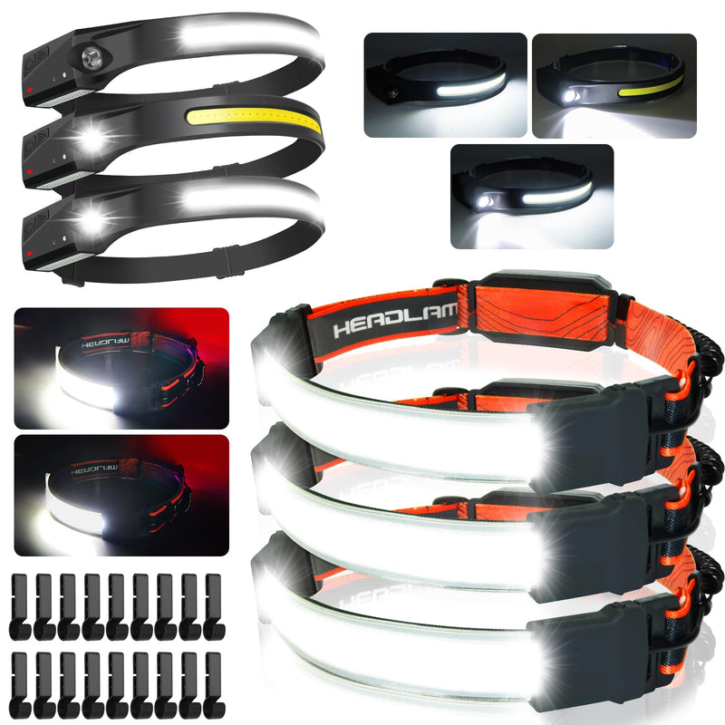 LED Headlamp Rechargeable Head Lamp, Bright Wide Beam Headlight Flashlight Light - BeesActive Australia
