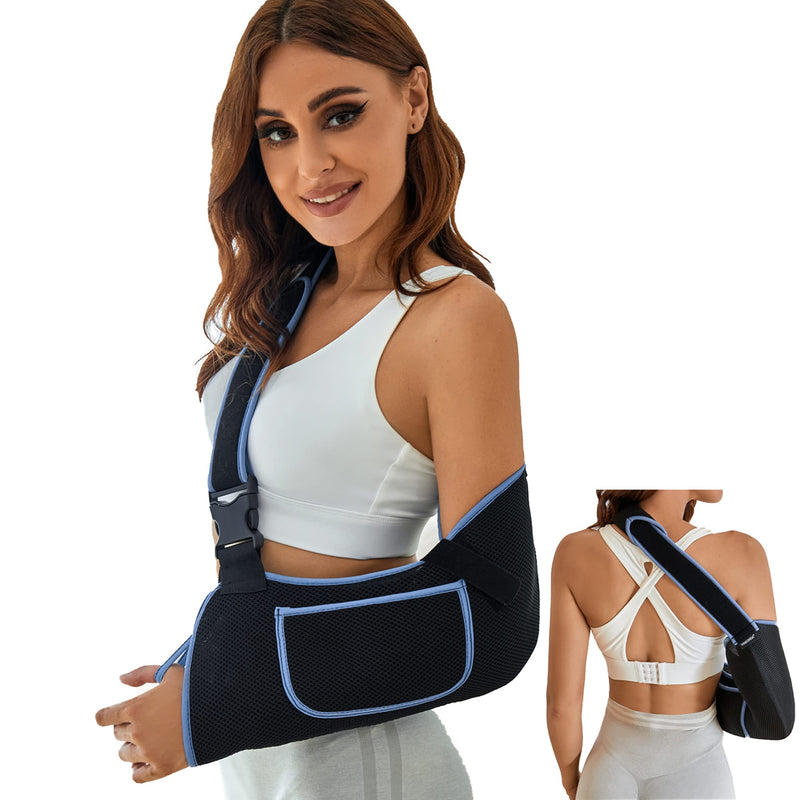 Arm Sling Shoulder Immobilizer - Rotator Cuff Support Brace - Comfortable Medical Sling for Shoulder Injury,Left and Right Arm,Men and Women,for Broken,Dislocated,Fracture,Strain (Medium) Medium - BeesActive Australia