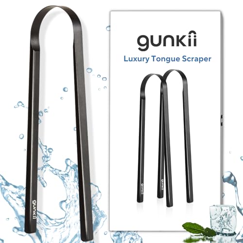 Tongue Scraper, Tongue Cleaner for Adults and Kids, Fights Bad Breath, Metal Tongue Scraper, Great for Oral Care, Oral Hygiene, Ayurveda Tongue Scraper, Hygiene Luxury Black Tongue Scraper. (2 Pack) 2 Pack