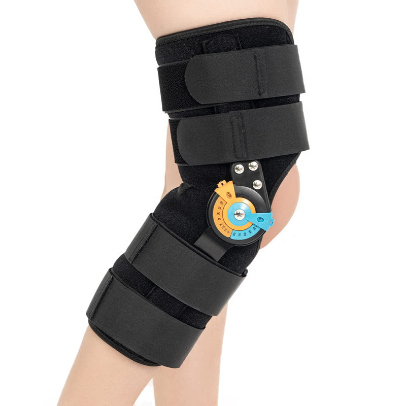 GHORTHOUD Hinged ROM Knee Braces Adjustable Knee Immobilizer Support for Knee Pain ACL MCL PCL Arthritis Meniscus Tear for Men and Women (XL) X-Large Basic Version