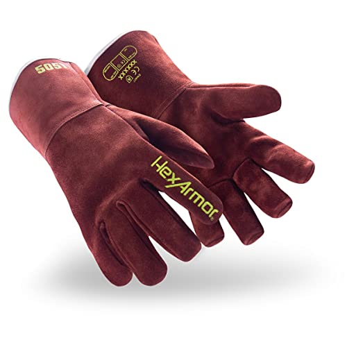 HexArmor High-Heat Resistance HeatArmor Gloves| Impact Protection | A9 Level Cut-Resistant | Welding Work Glove Medium Heatarmor 5051 | Stick Welding