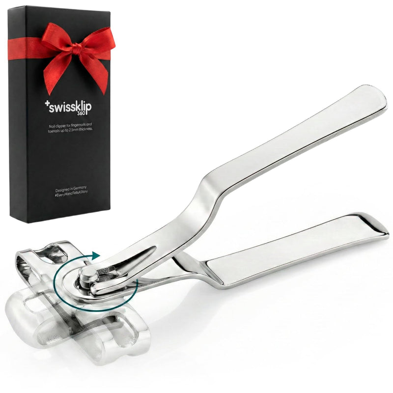 Swissker by Swissklip Nail Clippers for Men & Women | Finger Nail Clippers for Adult with 360 Degree Rotating Head I Fingernail Clippers for Women I Surgical-Grade Stainless Steel Material 1 Pack