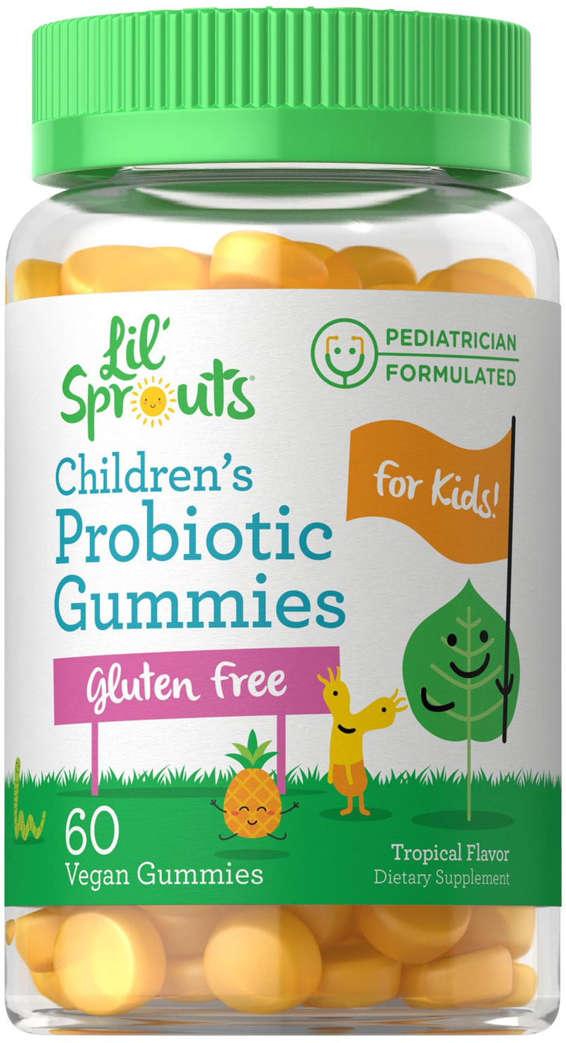 Carlyle Kids Probiotic Gummies | 60 Count | Tropical Flavor | Vegan, Non-GMO & Gluten Free Supplement | by Lil' Sprouts