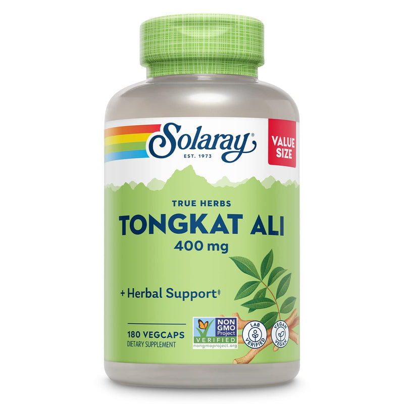 SOLARAY Tongkat Ali 400 mg, Longjack Tongkat Ali Supplement for Men, Increase Performance, Support Lean Muscle Growth, Natural Energy, Stamina & Recovery, 180 Capsules 180 Count (Pack of 1) - BeesActive Australia