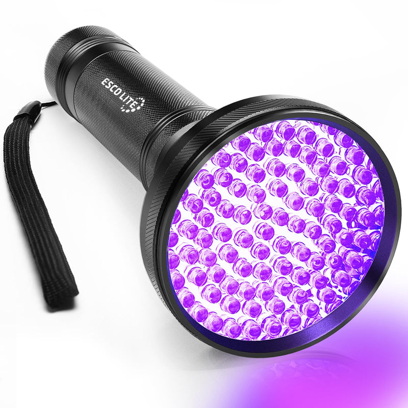 ESCO LITE Black Light UV Flashlight, 100 LED Black Light for Pet Urine Detection,Ultraviolet Flashlights for Dog Urine, Scorpions,Dry Stains and Bed Bug - BeesActive Australia