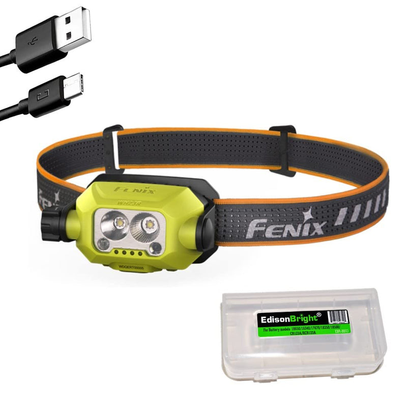 Fenix WH23R 600 Lumen USB Rechargeable Gesture/Motion Control spot/Flood headlamp with EdisonBright Accessory case Bundle - BeesActive Australia