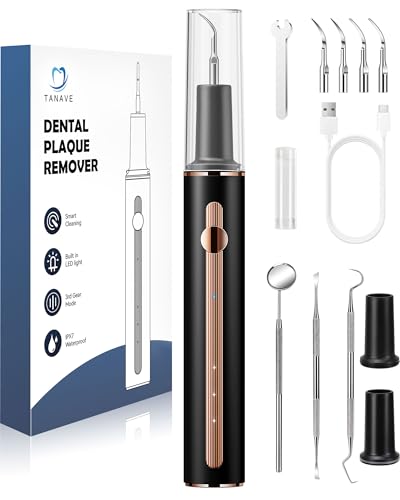 Plaque Remover for Teeth - Tartar Remover for Teeth with Dental Tools Black