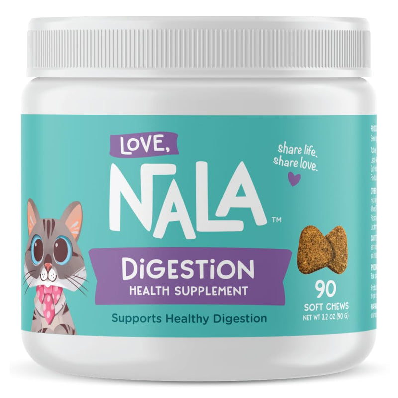LOVE, NALA - Digestive Health Supplement for Cats - 90 Soft Chews - Digestive Enzymes - Helps Support Digestive System, Diet Changes, & Food Transitioning - 3.2 oz Digestion - BeesActive Australia