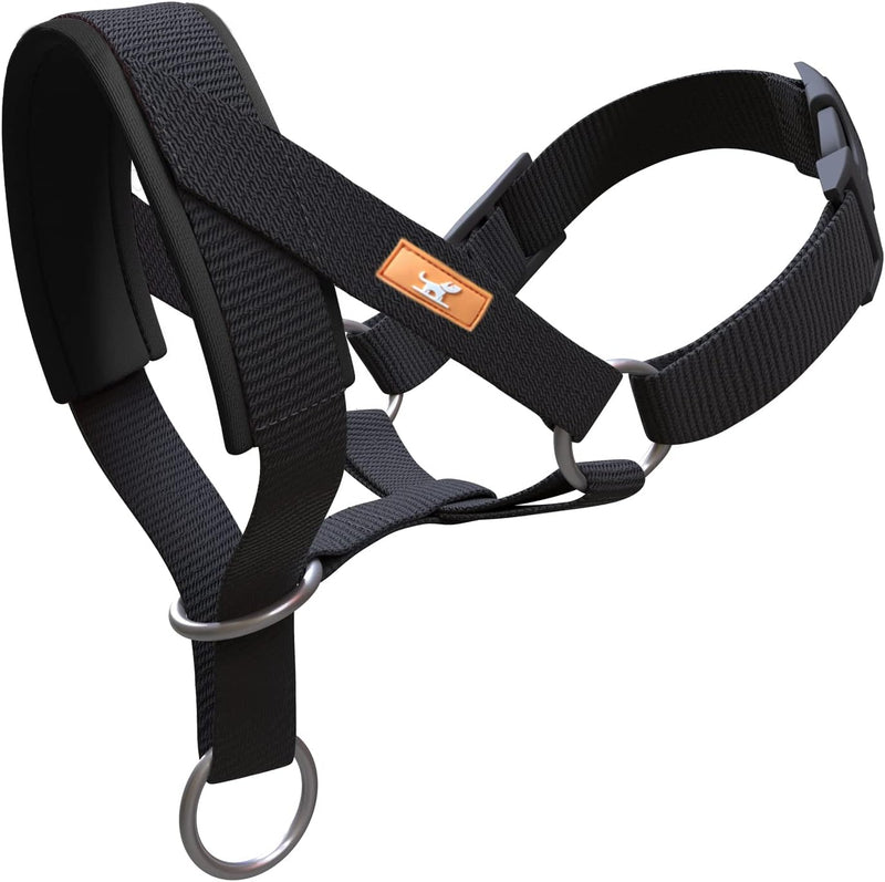 Dog Head Collar, Head Collar with Fabric Padded, Adjustable Training Tool Stop Dog's Pulling (L, Black) L - BeesActive Australia