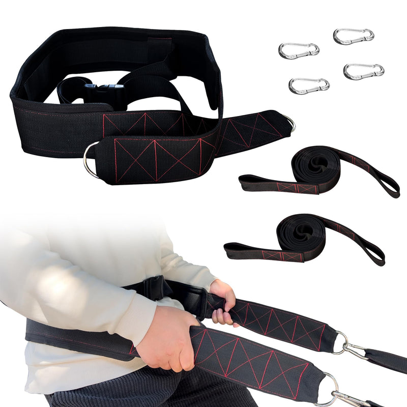 Belt for Pulling, Strength Training, adjustable belt, gravity tension training, contains a belt and a strap Red Line