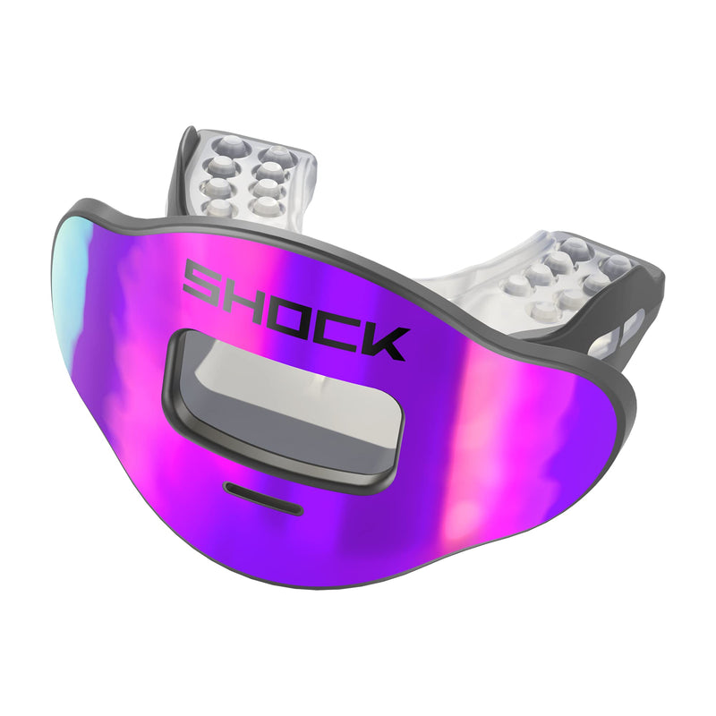 Shock Doctor Max Airflow Lip Guard, Full Mouth Protection Compatible with Braces, Lip Guard, Instant Fit Mouthguard for Football, Hockey, Lacrosse OSFA, Purple - BeesActive Australia