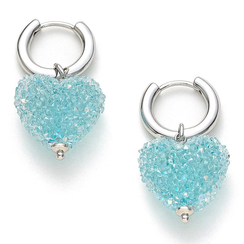 C.Paravano Hoop Earrings for Women | 925 Sterling Silver or 18K Gold Plated Hoop Earrings | Huggie Earrings for Women | Lightweight Hoops | Hypoallergenic Earring for Women EARRING_32_BLUE - BeesActive Australia