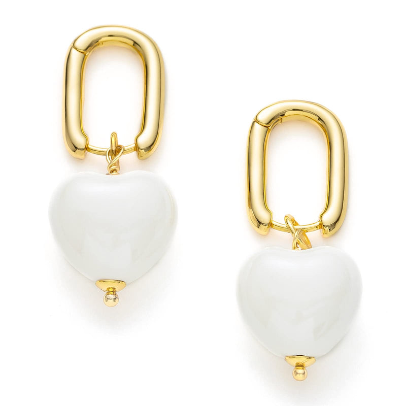 C.Paravano Hoop Earrings for Women | 925 Sterling Silver or 18K Gold Plated Hoop Earrings | Huggie Earrings for Women | Lightweight Hoops | Hypoallergenic Earring for Women EARRING_31_WHITE - BeesActive Australia