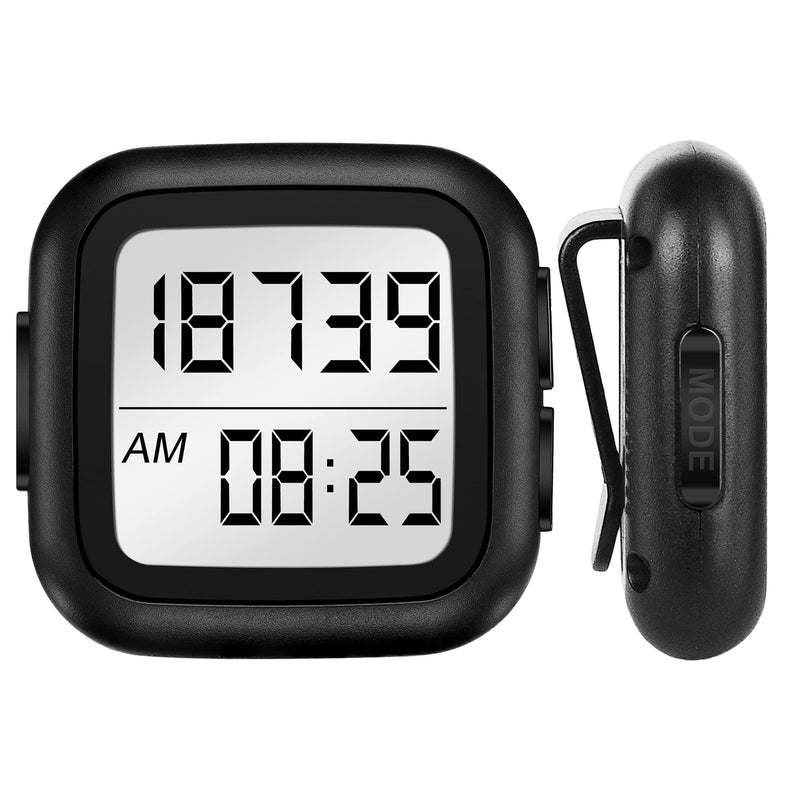 3D Pedometer for Walking with Clip, Simple Step Counter with Large Display, Track Steps, Activity Time and Back Light Accurate Step Counter for Walking for Men Women Seniors Kids 01-Black - BeesActive Australia