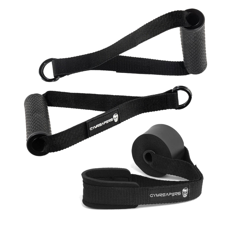 Gymreapers Resistance Band Handle/Door Anchor Combo - Exercise Band at Home Workout - (1 Pair of Handles) - Used with Any Resistance Bands for Men and Wome