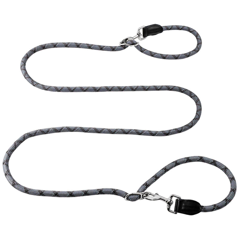 Hands Free Dog Leash(8.5ft), 8 in 1 Multifunction Nylon Double Leash for Dogs,1.2cm Adjustable Waist with Reflective Stitching for Training -Grey Grey - BeesActive Australia