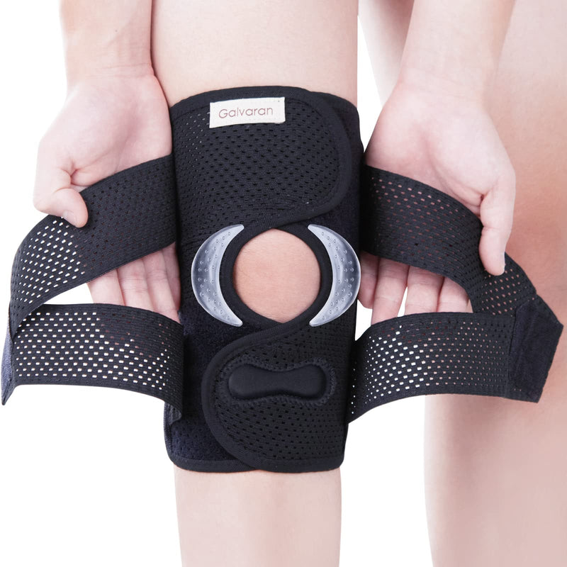 Galvaran Professional Knee Brace for Women & Men Breathable Knee Support with Side Stabilizers, Adjustable knee brace for Meniscus Tear, ACL, MCL Arthritis Knee Pain Relief,Injury Recovery Black Large