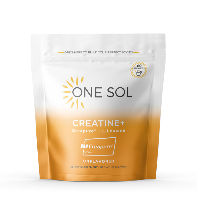 One Sol Creatine for Women Booty Gain, All Natural Women‚Äôs Creatine Powder w Creapure & Leucine, Increase Lean Muscle Mass, Reduce Recovery Time, Promotes Brain & Bone Health (Unflavored, 60 Servings) - BeesActive Australia