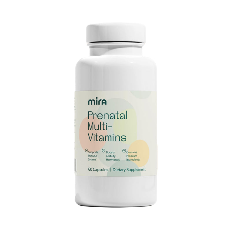 MIRA Prenatal Multi-Vitamins for Women, Folate & Choline, Supplement for Before, During, and Post Pregnancy, Support Your Pregnancy & Fetal Development, 60 Capsules (30 Servings), 1 Pack