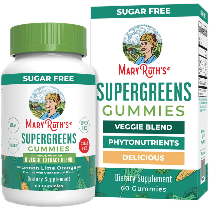 MaryRuth's Super Greens, Naturally-Occurring Quercetin, Spirulina, 60 Count | Naturally-Occurring Quercetin, Spirulina, Broccoli Root, Kale Leaf, Sugar Free, 2g Fiber, Vegan
