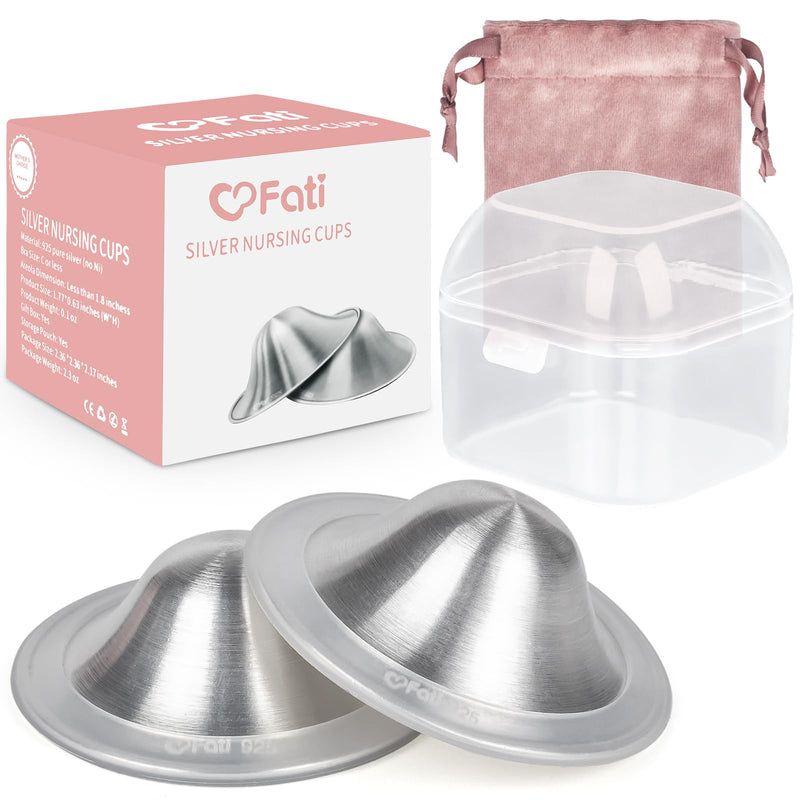 The Original Silver Nursing Cups, Nipple Covers for Breastfeeding Essentials, Nipple Shields for Nursing Newborn, 925 Silver Nipple Guards for Sore Nipple Relief, Newborn Essentials Must Haves-Regular REGULAR - BeesActive Australia