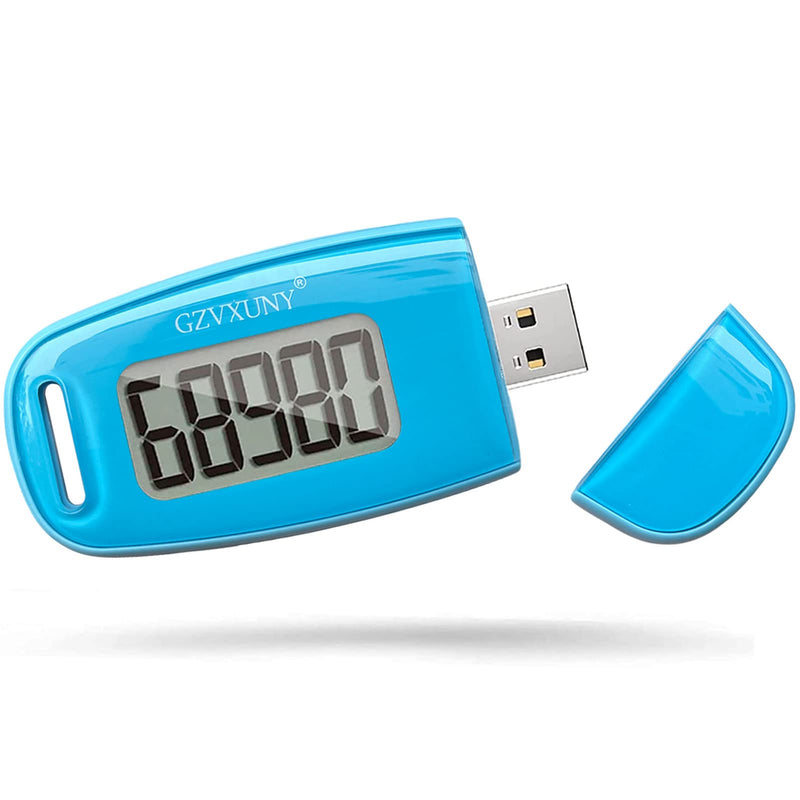 3D Pedometer Clip On, Simple Walking Step Counter with Backlight, USB Rechargeable Accurate Step Counter, Daily Target Monitor, Exercise Time (Blue) - BeesActive Australia