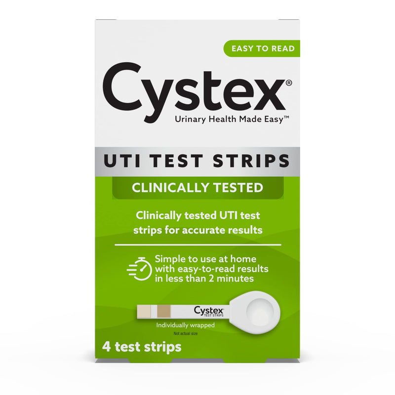 Cystex Urinary Tract (UTI) Test Strips for Women & Men, FSA HSA Eligible & Approved, at Home Test with Easy to Read Results, Monitor Bladder or Urinary Tract Issues, 4 Count Test Strips 4ct - BeesActive Australia