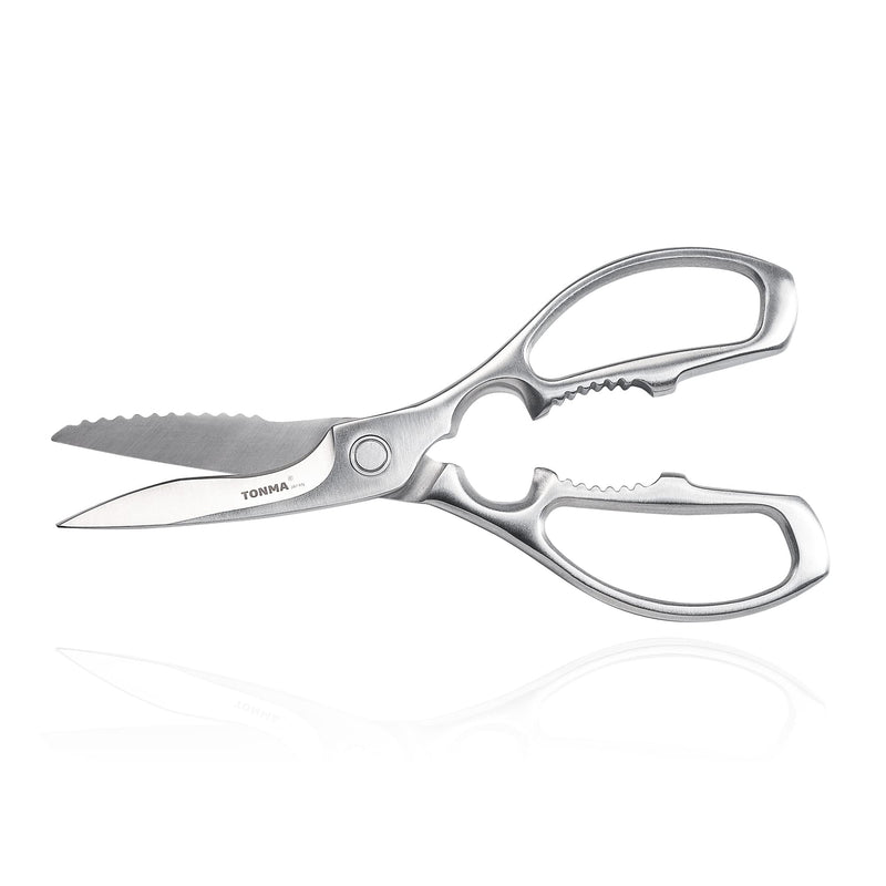 TONMA Kitchen Shears Heavy Duty [Made in Japan], All Stainless Steel Japanese Poultry Shears, Sharp Kitchen Scissors All Purpose for Food, Crab, Meat, Seafood, Chicken, Vegetables, Dishwasher Safe Commercial Grade Kitchen Shears - BeesActive Australia