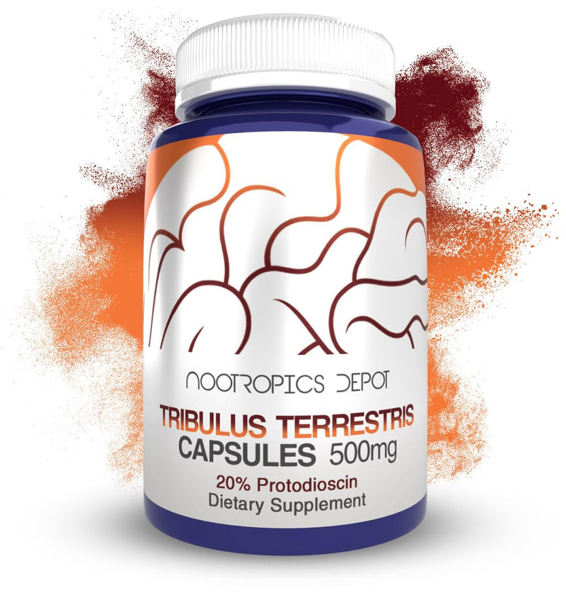Nootropics Depot Tribulus Extract Capsules | 500mg | 20% Protodioscin | Tribulus terrestris | Fitness, Mood, & Vitality | 60 Count 60 Count (Pack of 1) - BeesActive Australia