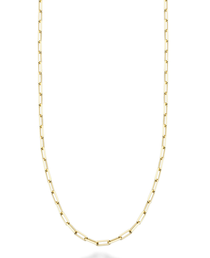Miabella Solid 18K Gold Over Sterling Silver Italian 2mm Paperclip Link Chain Necklace for Women Men, 925 Made in Italy Length 18 Inches (women's average length) - BeesActive Australia