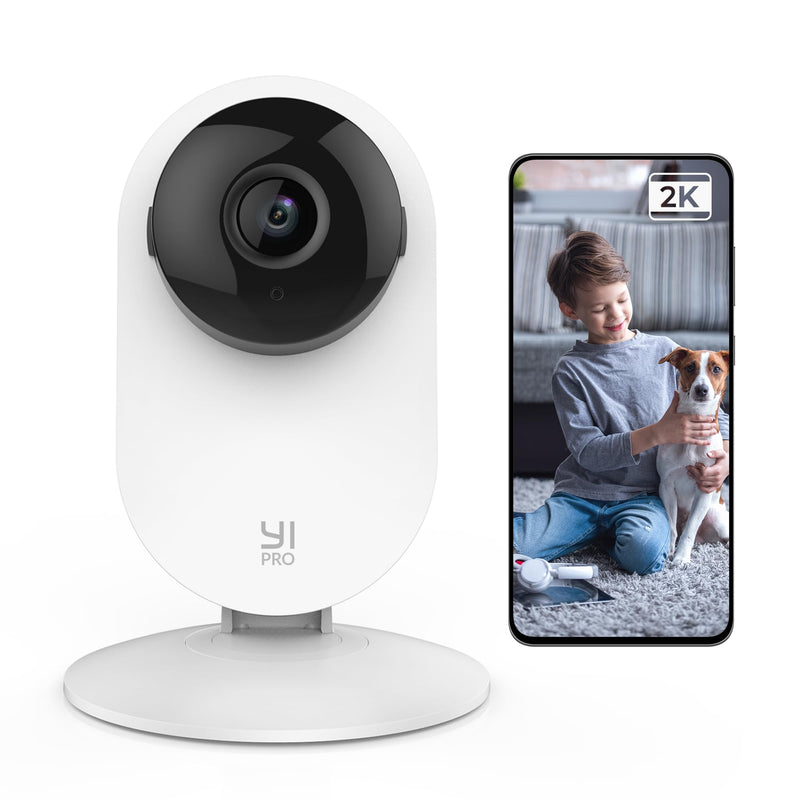 YI Pro 2K Home Security Camera, 2.4Ghz Indoor Camera with Person, Vehicle, Animal Smart Detection, Phone App for Baby, Pet, Dog Monitoring, Works with Alexa and Google Assistant 2K 1 Count - BeesActive Australia
