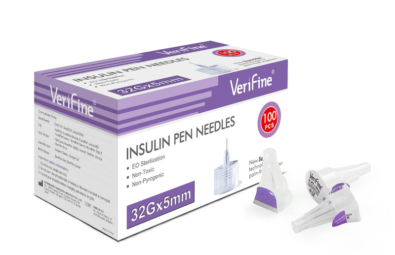 Pen Needles, Pen Needles for Insulin Injection 32G 5mm (3/16"), Compatible with Most Diabetes Pens (Pack of100)