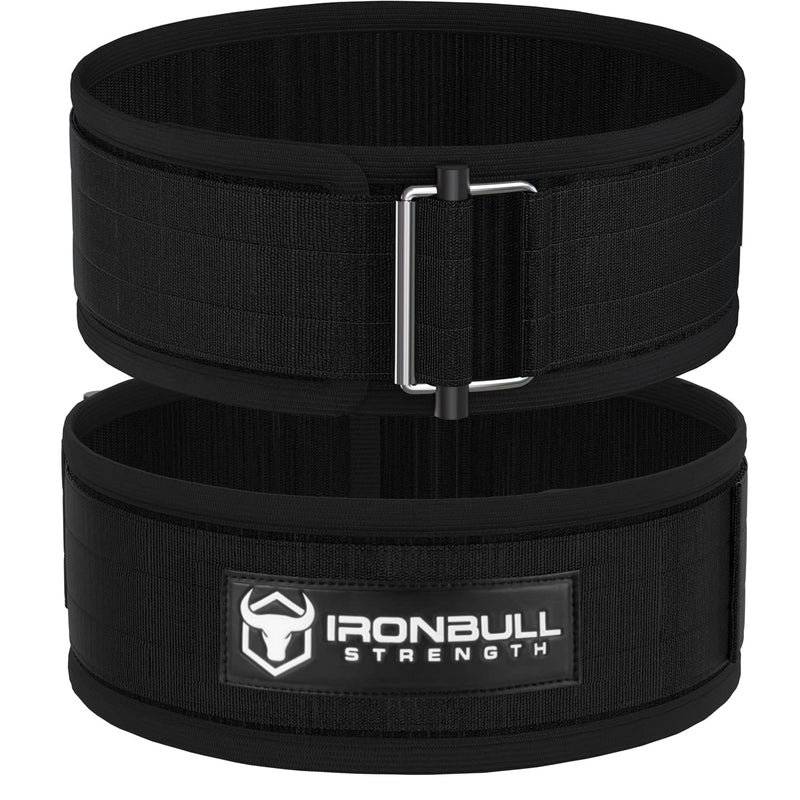Lifting Belt for Weightlifting, Cross-Training, Olympic Lifting & Bodybuilding | Auto-Lock Padded Nylon Back Support for Squats, Deadlifts Bench Press, Gym, Workout X-Large All Black - BeesActive Australia