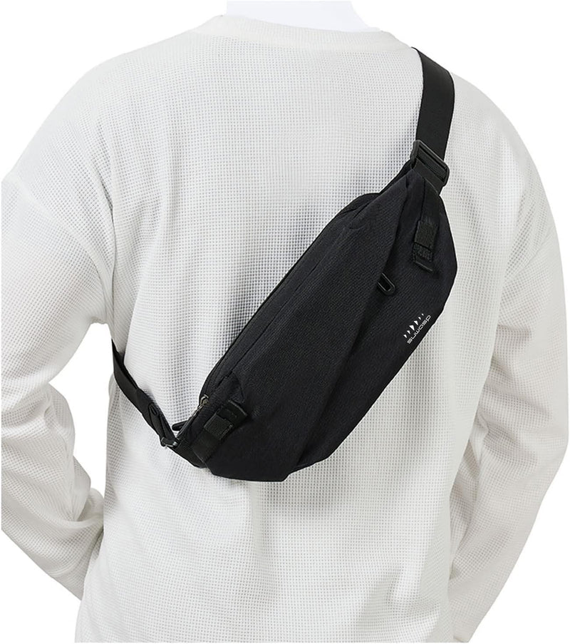 Fanny Pack for Mens Crossbody Bag, Sling Bag for Women Anti Theft Waist Packs with Adjustable Strap Casual Daypack for Running Sports Hiking Cycling Travel Walking - Black A2-Black