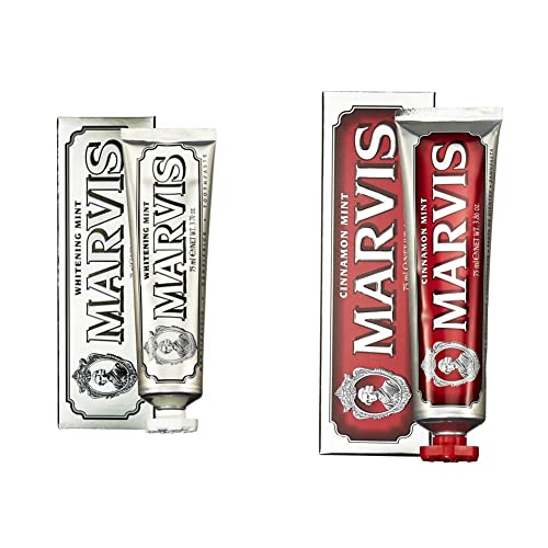 Marvis Whitening Mint and Cinnamon Mint Toothpaste Set, 3.8 oz