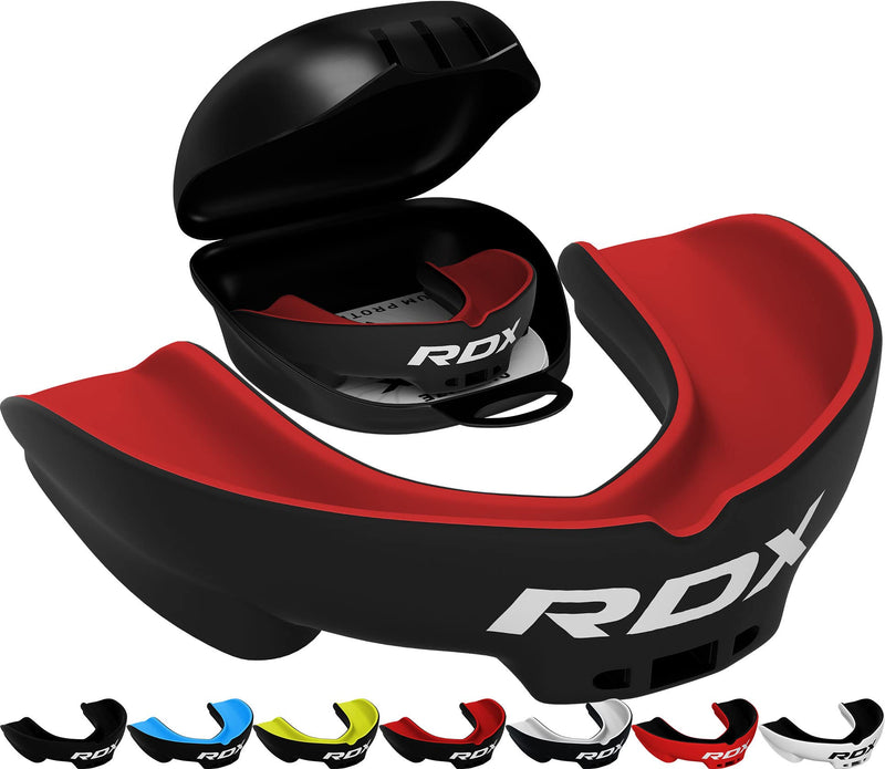 RDX Mouth Guard, Gum Shield, Mouth Guard for Boxing MMA Kickboxing Muay Thai, Mouth Protector with Storage Case, Mouth Protector Used in Hockey Judo Karate Rugby Football Soccer, Adult Above 12 Years Red Black Adult Above 12 Year - BeesActive Australia