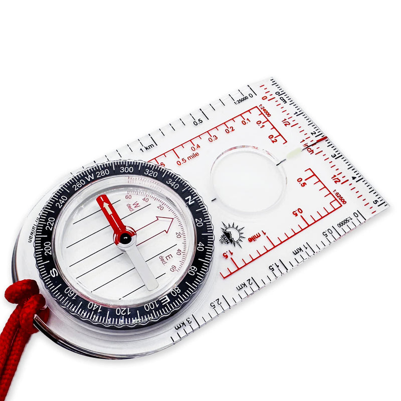Sun Company ProMap Compass - Ultra Lightweight Baseplate Map Compass with Declination Scale - Accurate Orienteering Base Plate Compass for Hiking, Backpacking, Camping, and Survival Navigation - BeesActive Australia