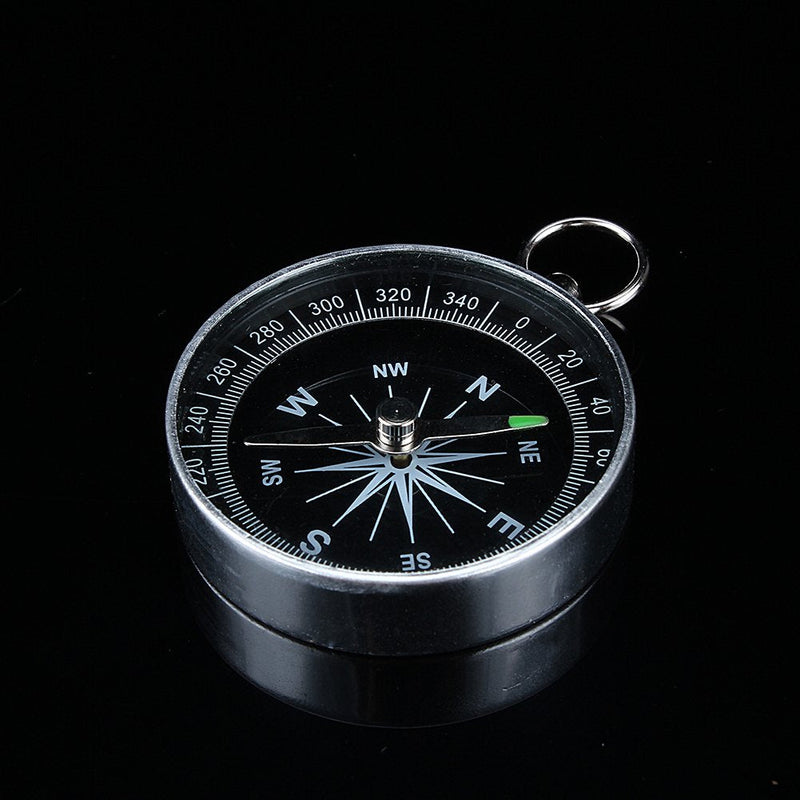 Small Compass for Hiking,Compass Small,Navigation Compass Hiking,Working Compass Necklace for Outdoor Camping Hiking Sports for Navigation Silver Portable Pocket Compass - BeesActive Australia