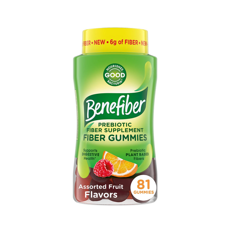 Benefiber Prebiotic Fiber Supplement Gummies for Digestive Health, Assorted Fruit Flavor - 81 Count - BeesActive Australia