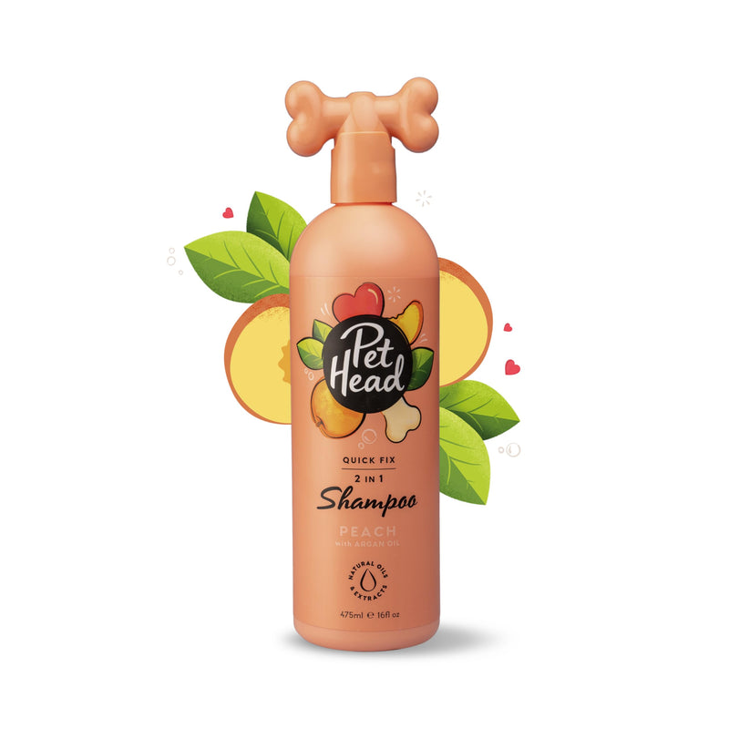 Quick Fix Shampoo and Conditioner for Dogs 16.0 fl. oz. Peach Scent. Nourishes and softens the coat. Natural and Vegan Ingredients. Gentle formula for Puppies. Made in USA - BeesActive Australia