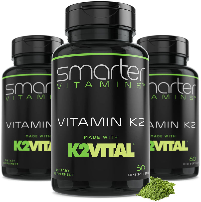 3 Pack Vitamin K2 MK7 100mcg K2VITAL Bone & Heart Support – 180 Softgels | Made with K2VITAL MK-7 and kale powder in convenient liquid softgels for daily vitamin K2 supplementation. 60 Count (Pack of 3)