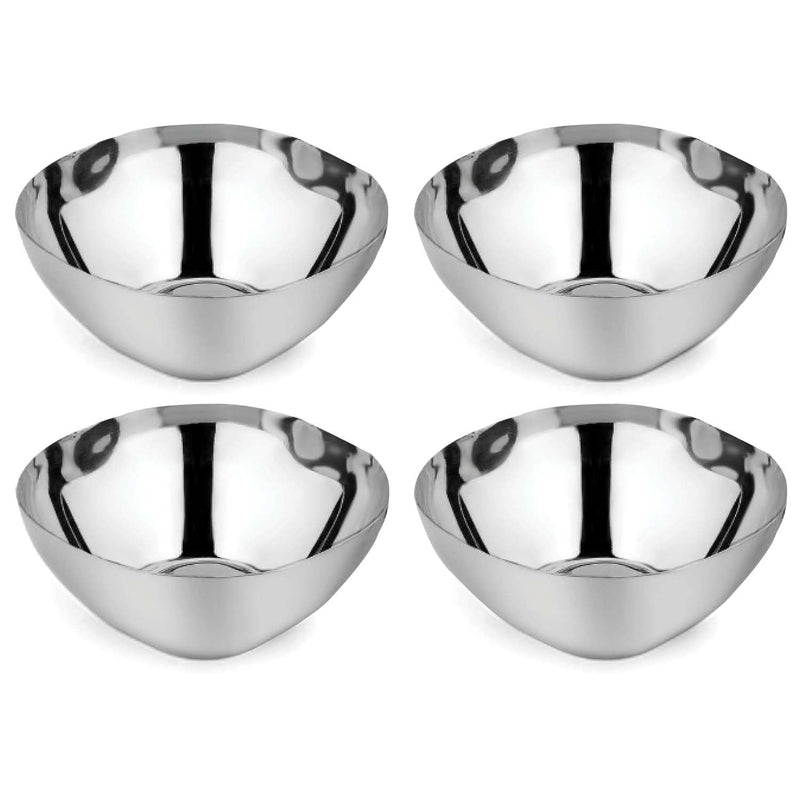 Ahimsa Stainless Steel Bowls for Kids | 12 Ounce Salad Bowls | Pediatrician Designed - Dishwasher Safe | 100% BPA Free | Pack of 4 (Classic Stainless) 4 Bowls Classic Stainless - BeesActive Australia