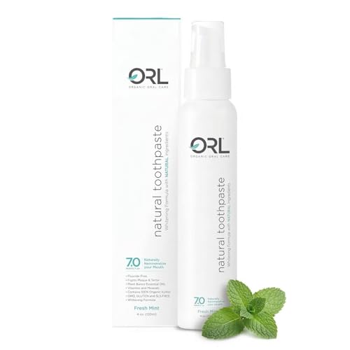 ORL Non-Nano Hydroxyapatite Toothpaste, Fluoride-Free, with Organic Xylitol. Helps Strengthen Teeth, Non-Toxic Ingredients. Natural Fresh Mint Flavor 4 oz. Made in USA