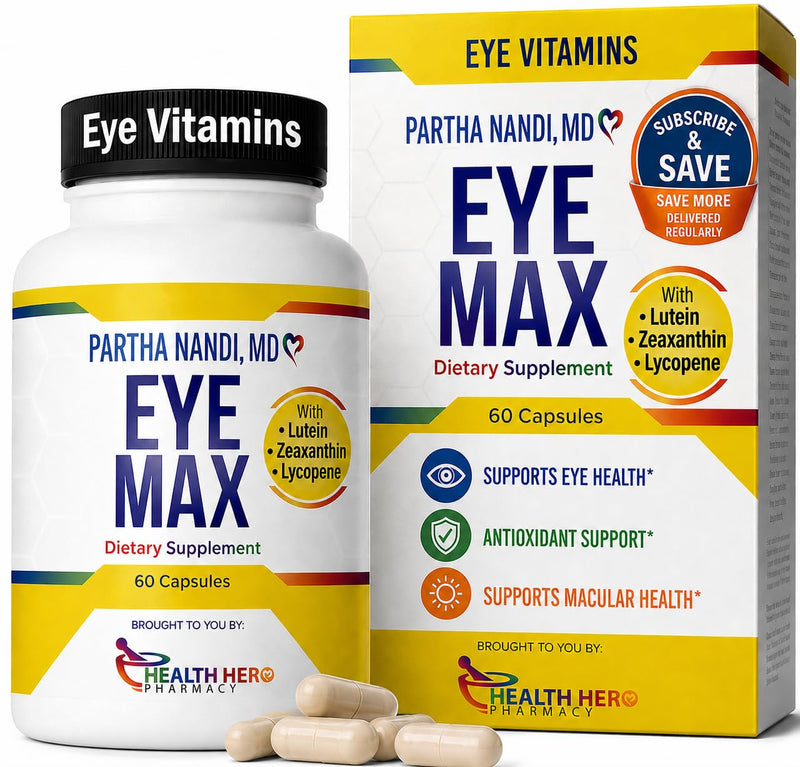Dr. Nandi Eye Max – Lutein, Zeaxanthin & Lycopene – Vision & Macular Health Support – 60 Capsules