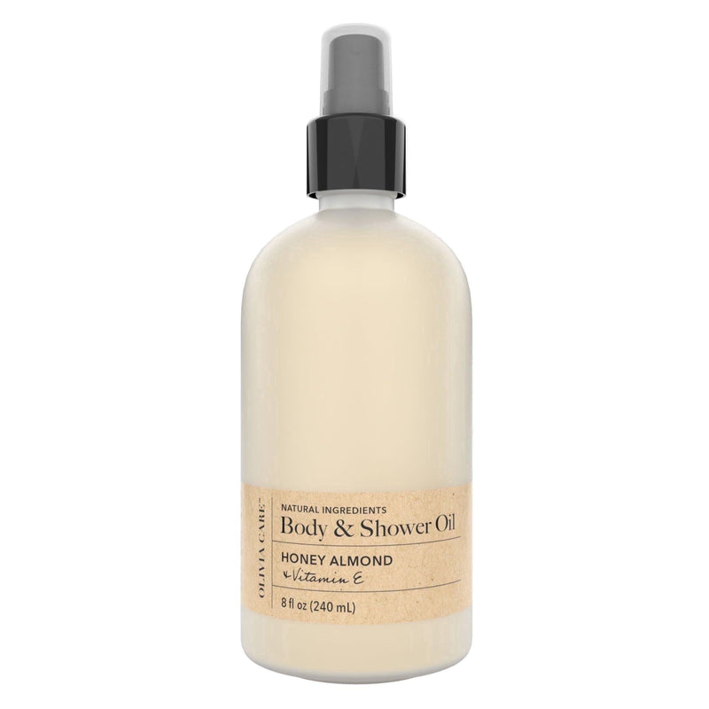 Olivia Care Honey Almond Body & Shower Oil with Vitamin E – Nourishing Moisturizing Oil, 8 fl oz